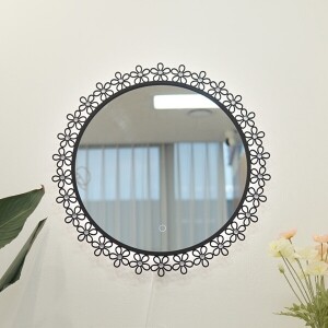 트렌드 플라워블랙 LED 조명거울 / 트렌드 플라워블랙LED조명거울